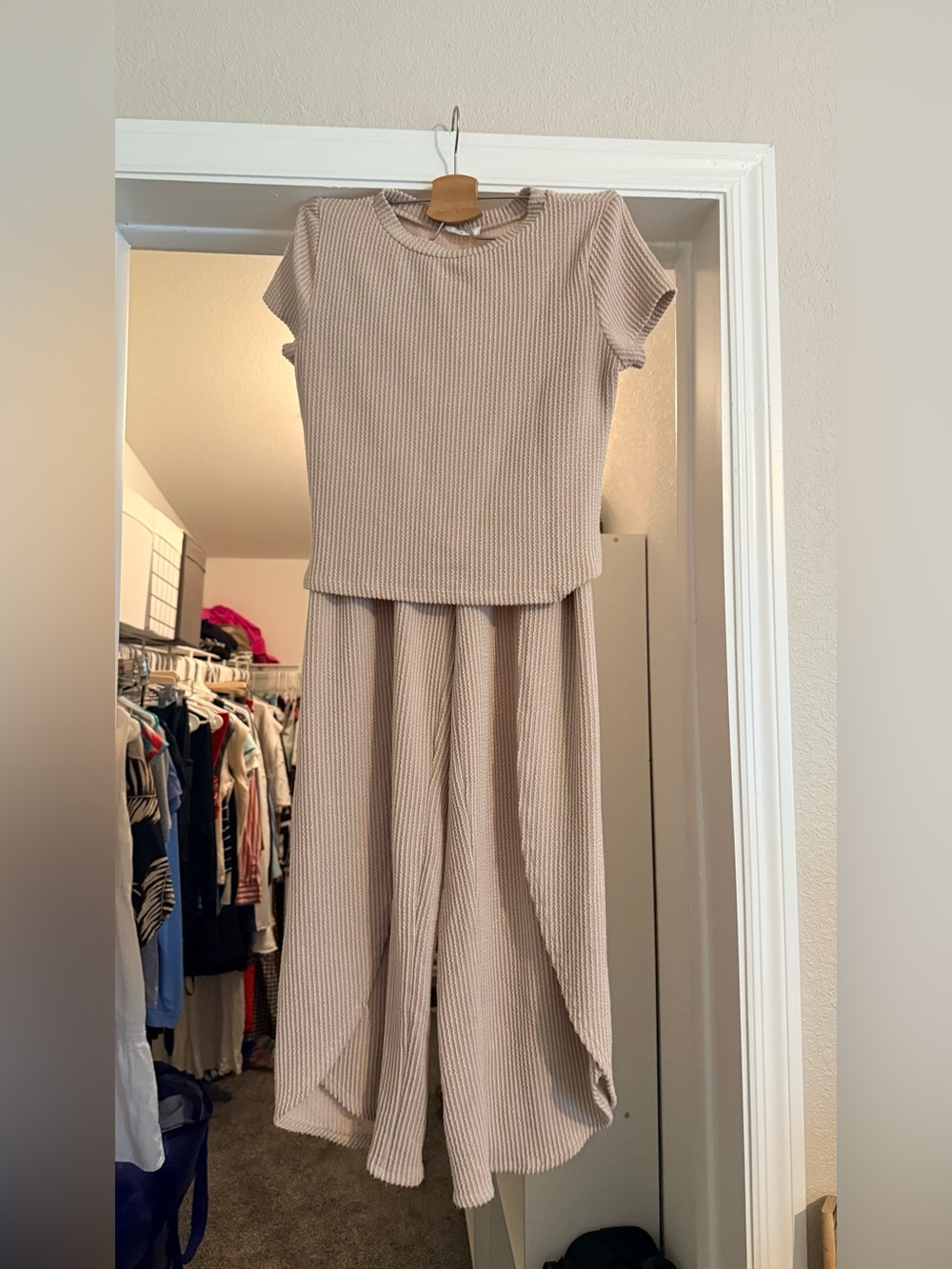 vestique Blush Wide Leg Jumpsuit with Side Slits